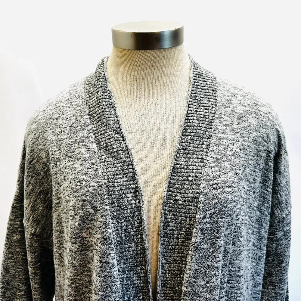 MADEWELL Women Long Sleeve Pockets Gray/White Cardigan Sweater Size Medium - Picture 2 of 11